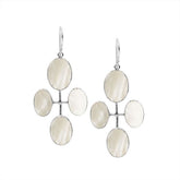 AE-1176-MOP Sterling Silver Fancy Design Earring With Mother Of Pearl Jewelry Bali Designs Inc